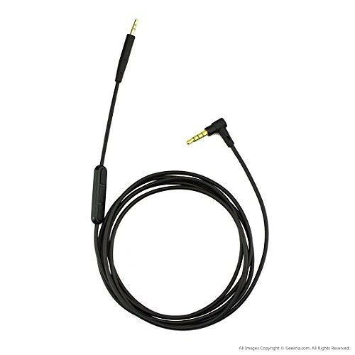 WES STOREのヘッドフォンケーブルBose QuietComfort QC35 等対応交換用ケーブル　コード (Apple Android Windows Phone製品　リモコン・マイク付) Black with Mic and Charger｜アングル2