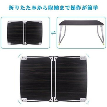 NEARPOW ローテーブル 折りたたみ 折れ脚 ローデスク アウトドアテーブル 70*50*32.5CM 座卓 ミニテーブル 多機能 コンパクト 軽量 食事 勉強 ピクニック キャンプ 用 (ブラック)