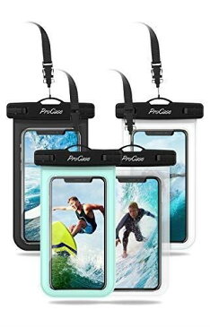 ProCase 防水ケース 防水ポーチ ドライバッグ 指紋認証対応 携帯防水ケース iPhone XS Max XR XS X 8 7 6S Plus， Samsung Galaxy S10 S10e S9 S8 + /Note 8 Pixel 3 HTC LG MOTO up to 6.0