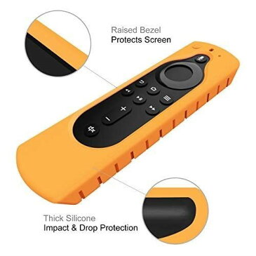 Fintie for Fire TV Stick 4K / Fire TV Stick 第2世代 / Amazon Fire TV 第3世代 Alexa対応音声認識リモコン 専用カバー 軽量 滑りとめ 衝撃吸収 シリコン 保護ケース (オレンジ)