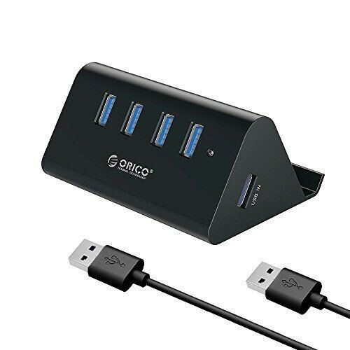 ORICOUSB3.0ハブ4ポートスマホホルダー&HUBバスパワー5Gbps高速ハブ100cmケーブル付きブラックSHC-U3
