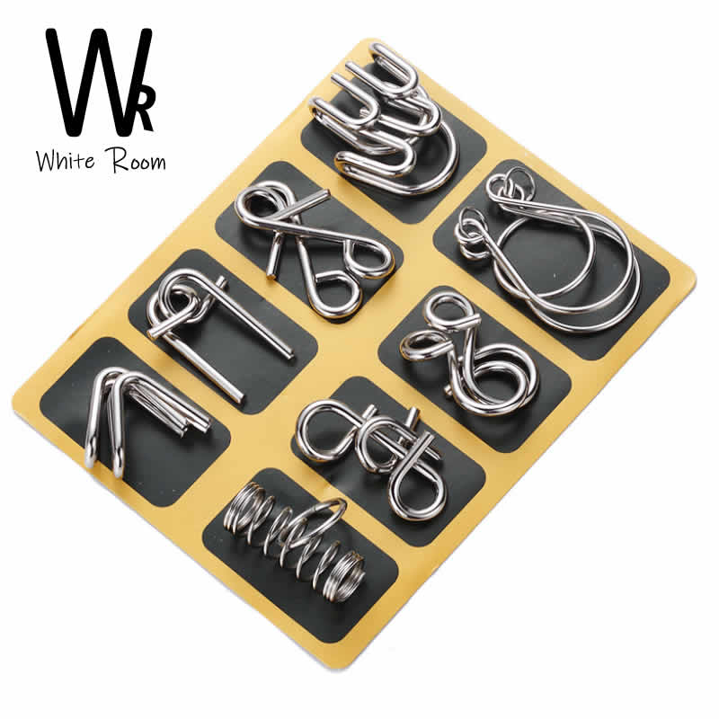 知恵の輪8個入り1セット【WHITE ROOM〜ホワイトルーム069】ステリーパズル 脳トレ ボケ防
