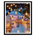 \最大P22倍/【超Pバック祭】7/15まで 5D ダイヤモンドアート ビーズアート ヨーロッパ 城 川 ランタン 夜景 癒し キット ビーズ 絵画 人気 簡単...