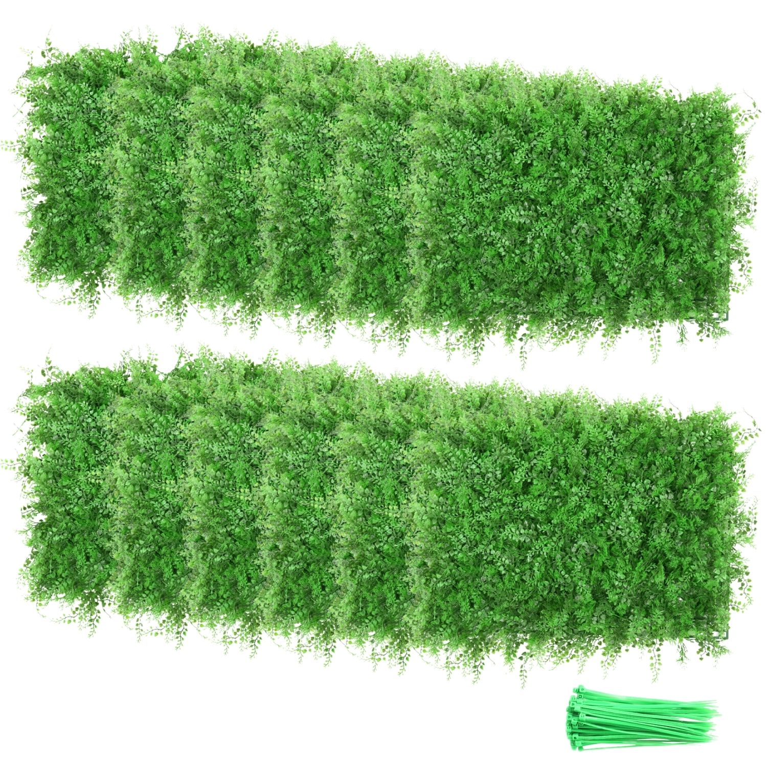 ウォールグリーン 12枚セット 60x40cm ジョイント式 壁面緑化 フェイクグリーン 人工芝生マット グリーンフェンス 壁掛け 観葉植物 室内 屋外 設置簡単 グリーンインテリア おしゃれ 人工芝の壁の装飾 高密度 UV保護 目隠し