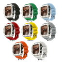 【10%OFFクーポン配布中 】送料無料 apple watch7/8 /9バンド ステンレス一体型 バンド チタン色のケース フレーム保護 Apple Wat...
