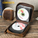送料無料 収納ケース CD/DVD 収納バック 56枚収納 持ち運び便利 収納袋 CD/DVD収納ポーチ 本革 両面収納 CD/DVD収納バック小型 車 旅行 ...