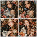 【クーポン利用で10%OFF】送料無料 刺繍キット 少女と猫 5D 仙塵&AB ダイヤモンドアート キット ビーズ刺繍 初心者 ダイヤモンドペインティングインテ...