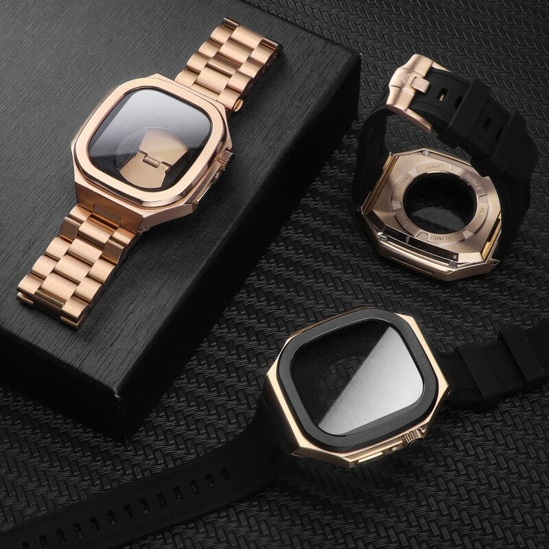 Rubber - 【3-12日！15%OFFクーポン配布中】送料無料 Apple Watch 9 8 7 バンド ステンレス Apple Watch series 7 44/45mm ステンレス バンド Apple Watch SE バンド Apple Watch series 6 5 4 一体型 交換用バンド apple watch 7 カバーバンド プレゼント レザー メンズ