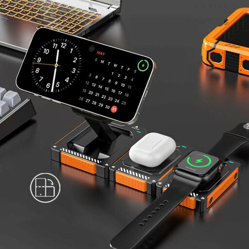 【クーポン利用で10%OFF】送料無料 折れ畳式 3in1ワイヤレス充電器 Apple watch &Air Pods充電可能 ワイヤレス充電 スタンド機能 PD15W 快速充電器 magsafe充電器 最大15W 全2色 【クーポン利用で10%OFF】送料無料 折れ畳式 3in1ワイヤレス充電器 Apple watch &Air Pods充電可能 ワイヤレス充電 スタンド機能 PD15W 快速充電器 magsafe充電器 最大15W 全2色