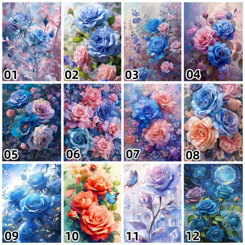 【13-20日!16%OFFクーポン配布中】送料無料 刺繍キット 5D ダイヤモンドアート キット ビーズ刺繍 青いバラ 初心者 ダイヤモンドペインティングインテリア ハンドメイド クロスステッチ ダイアモンドアート図案印刷 壁アート ダイヤモンド DIY 大人子供