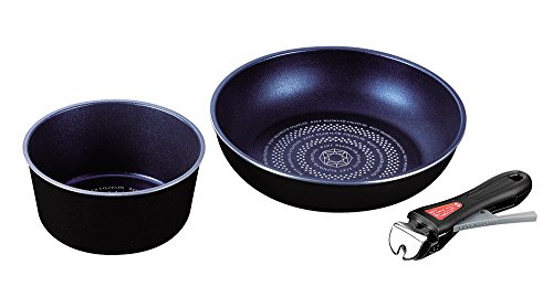 パール金属 取っ手の取れる 鍋 フライパン 3点セット IH対応 ブルーダイヤモンドコート (鍋1 フライパン1 取っ手1) ルクスパン HB-