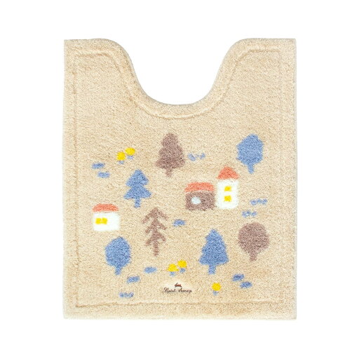 オカ(OKA) ナタルシーナリー トイレマット 約75cm×63cm ベージュ (北欧 かわいい うさぎ リラックス) オカ(OKA) ナタルシーナリー トイレマット 約75cm×63cm ベージュ (北欧 かわいい うさぎ リラックス)