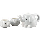 サンアート かわいい食器 ポット カップ ティー セット 約600 ぞう親子 SAN3751 グレー