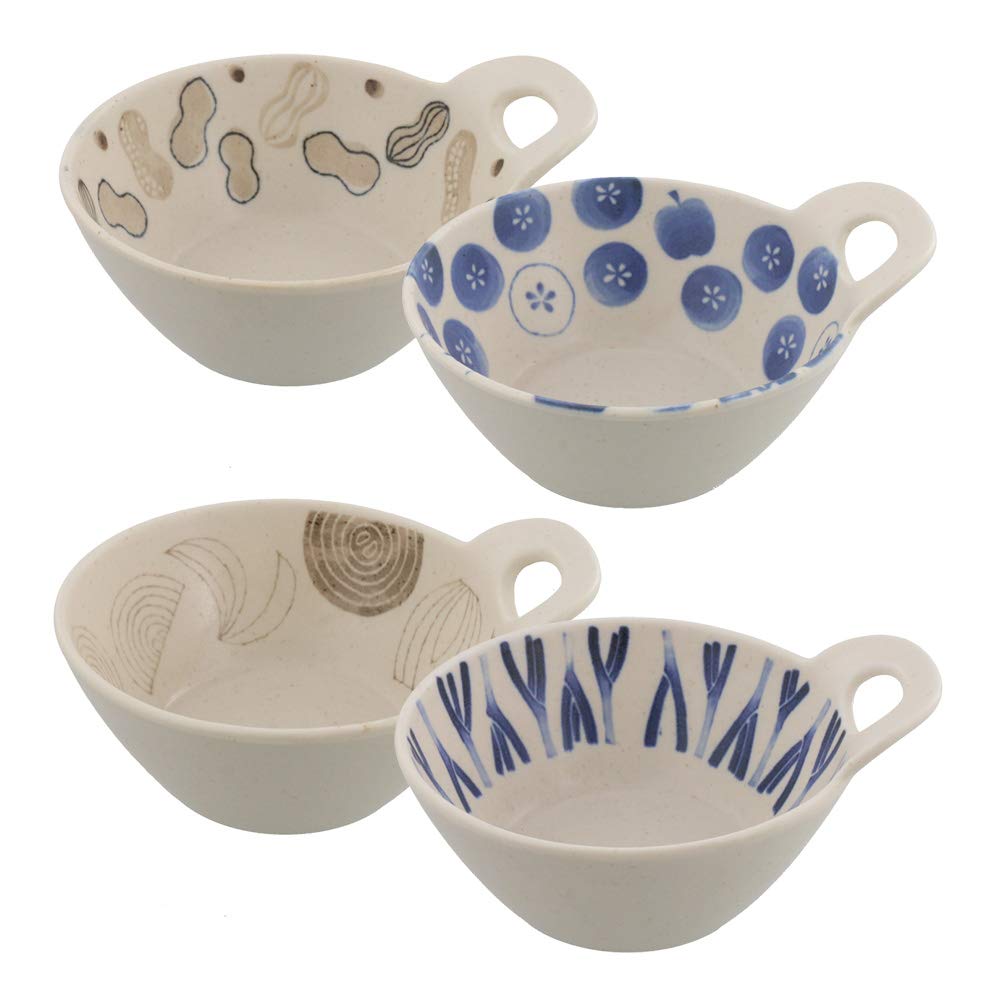 テーブルウェアイースト とんすい 片手小鉢 実り 4柄セット 和食器 取り鉢 鍋食 小鉢 ボウル 鉢 食器 取り皿 (4点セット とんすい)