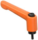 NBK 機械要素部品 クランプレバー(おねじ) LDM-3-8-OR (オレンジ)