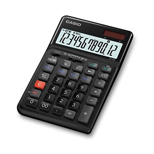 カシオ 人間工学電卓 12桁 日数&時間計算機能 ジャストタイプ ブラック JE-12D-BK-N エコマーク認定 カシオ 人間工学電卓 12桁 日数&時間計算機能 ジャストタイプ ブラック JE-12D-BK-N エコマーク認定