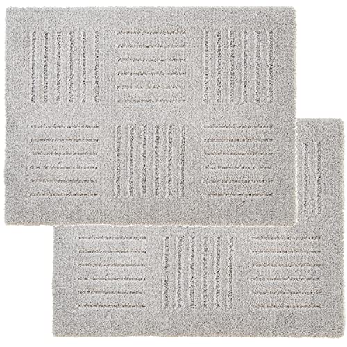 オカ(OKA) ジョイントキッチンマット ピタプラス 2枚 約45cm×60cm グレー (洗える 吸着 すべり止め)