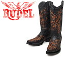 楽天ウエスタンブーツカンパニー[Botas RUDEL]　ルーデル　RUD008　Silk Black　ブラック　レディース　本革　ウエスタンブーツ　カウガールブーツ　ロングブーツ