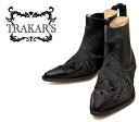 TRAKAR 039 S トラッカーズ 14304 Black-Liz×Horse Hair ブラックリザード（型押し）×ホースヘアー（ハラコ） メンズ レディース 本革 ウエスタンブーツ ショートブーツ