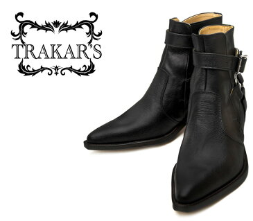 [TRAKAR'S]　トラッカーズ　14310　Black×Black　ブラック　メンズ　本革　ウエスタンブーツ　ショートブーツ　ジョッパー