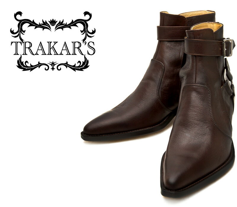 [TRAKAR'S]　トラッカーズ　14310　Brown　ブラウン　メンズ　本革　ウエスタンブーツ　ショートブーツ　ジョッパー