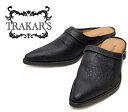 [TRAKAR S] トラッカーズ 25500 Black-Ostrich ブラック オーストリッチ プリント・型押し メンズ レディース 本革 ウエスタンブーツ ミュール クロッグ 