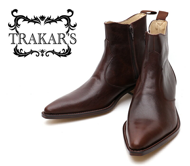 [TRAKAR'S]　トラッカーズ　14302　Brown　ブラウン　メンズ　レディース　本革　ウエスタンブーツ　ショートブーツ