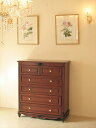 チェスト W90cm 5段 引出し6杯スクエアタイプ 薔薇の彫刻 マホガニー色 ブラックアンティーク仕上げ 輸入家具 オーダー家具 姫系家具 プリンセス家具