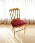 ナポレオンチェア ゴールド色 赤いベルベット マリーアントワネットの張地 輸入家具 オーダー家具 姫系家具 プリンセス家具 姫系 姫 椅子 いす