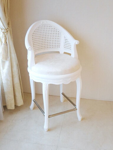 フランスチェア SH56cm スーパーホワイト色　輸入家具 オーダー家具 姫系家具 プリンセス家具