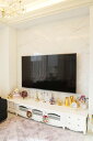 造作 テレビボード W260cm シェルの彫刻 3枚扉 引出し 4杯 スーパーホワイトグロス色 輸入家具 オーダー家具 プリンセス家具 姫系家具 姫系 姫 猫足...