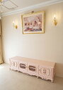 プリンセスロココ ローボード W180cm ピンクフラワー 輸入家具 オーダー家具 姫系家具 プリンセス家具 姫系 姫 収納 収納棚 棚 リビングボード リビング キャビネット テレビ台 テレビ(3)