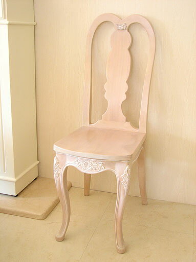 輸入家具 オーダー家具 プリンセス家具 ロココ調 猫脚 プリマヴェーラ チェア 薔薇の彫刻 ピンクベージュ