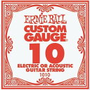 「ERNIE BALL / PLAIN STEEL STRING 1010 」 FEATURE 【ERNIE BALL／アーニーボール】 アーニーボールは優れたエレキギター弦、アコースティックギター弦、ベース弦、 ギター・アクセサリーを取り扱う業界を牽引するブランドです。 アーニーボールのストリングスは、メガヒットを飛ばした数々のアルバム、 そしてポール・マッカートニー、エリック・クラプトン、 ジミー・ペイジ、スラッシュ、ローリング・ストーンズ、アンガス・ヤング、 イーグルス、ジェフ・ベック、ピート・タウンゼント、エアロスミス、メタリカを筆頭に 多くの偉大なミュージシャンによって使われてきました。 ビギナーから熟練したプレイヤーまで、アーニーボールはそれぞれのレベルと求めるサウンドにマッチする弦 そしてアクセサリーを各種ご用意しております。 アーニーボールは、カリフォルニア州コーチェラ・ヴァレイを製造拠点とし、ブロンズ、Mスティール、 チタン、コバルト、ニッケル、ブロンズ、アルミニウム、ナイロン、フォスファー、ステンレス、 銅といった厳選した素材を用いて弦の製造を行っています。 当社のギター弦は、ケージのサイズ、素材、セット・ナンバーなど、様々な組み合わせからお選びいただけます。 【PLAIN STEEL 1010】 特殊な配合で仕上げたスズ・メッキ・ハイ・カーボン・スティールは、エレクトリックだけでなく アコースティック・ギターにも最適なプレーン弦です。 SPECIFICATIONS ●品番：1010 ●材質：プレーンスティール ●ゲージ: .010 ●内容：1本 WEST MUSICからのお知らせ ※画像はメーカーのサンプル画像です。 ※ネット上の在庫状況の反映には迅速を務めておりますが、万が一店頭で完売した場合はご了承くださいませ。 ※価格や仕様は予告なく変更する場合がございます。ご了承ください。 ※ご不明な点はメール・お電話で何でもお気軽にお問い合わせください♪