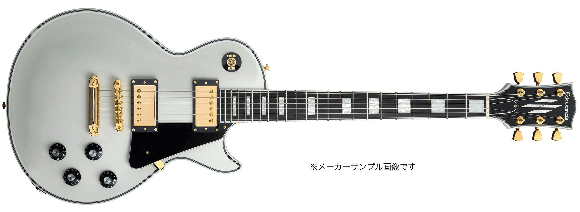 「EDWARDS E-LP-CTM SW(SNOW WHITE)」 訳あり（ちょいキズ）特価！ FEATURES "E-LP-CTM" series ・ピックアップは 「EDWARDS LEGACY HUMBUCKER - ELH-1n / ELH-1b」を搭載。 ・ペグやブリッジなどのハードウェアには、信頼性の高い日本製を採用。 ・ヘッド角は適度なテンション感が得られる17度に設定。また、ナットには自然なニュアンスが得られる牛骨ナット。 ・ネックとボディを高精度で強固に接着することで、ネックとボディの弦振動を一体化。より深くネックをボディに入れ込むことで接着面積を増やしています。 ・ボディエッジ部分の保護に加えて装飾としても素晴らしく美しいラミネイトバインディングは手作業によって一本一本加工されています。 ・ギグバッグ付属 ※ボディトップにわかりにくい直径3-4mm程度のわずかなへこみが有ります(探さないとわからないレベル)。 仕様 / SPECIFICATIONS ●BODY: (Top) Hard Maple w/Laminate Binding (Back) (Back) Mahogany ●NECK: Mahogany ●FINGERBOARD: Ebony, 22frets w/Laminate Binding ●RADIUS: 305R ●SCALE: 628mm ●NUT: Bone (43mm) ●INLAY: Glow Acrylic Block ●CONSTRUCTION : Set-neck(Deep-joint) ●TUNER: GOTOH SG301-04 ●BRIDGE: Old Type Tune-Matic & GOTOH GE101Z ●PICKUPS: (Neck) EDWARDS Legacy Humbucker ELH-1n,(Bridge) EDWARDS Legacy Humbucker ELH-1b ●PARTS COLOR: Gold ●CONTROLS: Neck Volume&Tone, Bridge Volume&Tone, Toggle PU Selector ●PAINT: Polyester ●w/ GIG BAG WEST MUSICからのお知らせ 《 [ちょいキズ] によりアウトレット特価になりました！》 ※画像はメーカーのサンプル画像です、色合い、木目等異なります。 ※アウトレット品の為、細かな擦れ傷、汚れ等がある場合がございます。 ※発送時の段ボールは、再利用段ボールを使用する場合がございます。 ※保証書は付属しておりません。 ※当店リペアスタッフによる、点検・基本調整の後に発送いたします。 ※ご注文確定（入金完了）後・お届け後のお客様ご都合でのキャンセル・返品はお受けできません。 ※ネット上の在庫状況の反映には迅速を務めておりますが、万が一店頭で完売した場合はご了承くださいませ。 ※ご不明な点はメール・お電話にて、お気軽にお問い合わせください。