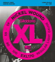 D'Addario Electric Bass Strings XL Nickel Round Wound 【EXL170】 ＜主な特徴＞ 世界中のミュージシャンからの圧倒的な支持を誇る、言わずと知れたベース弦のスタンダード。 ブライトでかつ正確なイントネーションを生み出し、どんなベースとも相性抜群です。 弦は個別に特殊ポリマーパックで密閉されており、長期間劣化する事はありません。 ＜仕様＞ 内容 1st:XLB045 2nd:XLB065 3rd:XLB080 4th:XLB100 Scale Long Scale 種類 REGULAR LIGHT ゲージ .045 / .065 / .080 / .100