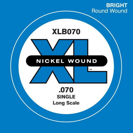 D 039 Addario ／ Strings for Electronic Bass【XLB070】 Long Scale .070 ／ニッケル／ダダリオベース用バラ弦（1本のみ）※旧パッケージ商品特価