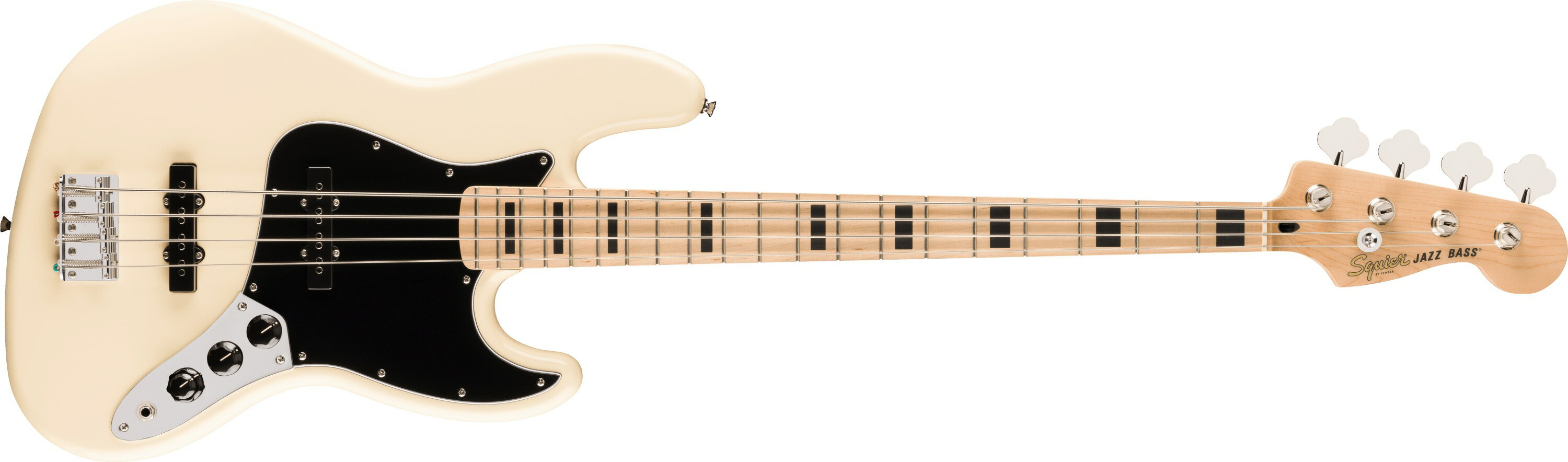 Rakuten - Squier by Fender Affinity Series® Active Jazz Bass®, Maple Fingerboard,Black Pickguard, Olympic White《フェンダー》《スクワイヤー》《ジャズ・ベース》