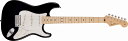 「 Made in Japan Junior Collection Stratocaster, Maple Fingerboard, Black 」 about Junior Collection Made in Japan Junior Collection Stratocaster Made in Japan Junior Collection Stratocasterは従来のFenderのルックスを纏いながら24インチスケール指板を採用した、これから楽器を始めるエントリープレイヤーや若年層への新しい選択肢の一つとなるギターです。 24インチスケール指板がコードを押さえやすさと押弦時の指への負担を軽減し、約94%にスケールダウンしたコンパクトなボディと新しいボディキャビティ設計により軽量化を実現することで、より高い演奏性を提供します。 搭載している新設計のJunior Collection Modified Single Coil Stratocasterピックアップは、ブライトなフェンダーのStratocasterトーンが得られます。 ヴィンテージタイプのチューナーとヴィンテージスタイルサドル付きの2点支持トレモロブリッジにより、チューニングの安定性を確保しています。 FEATURES 特徴1：軽くコンパクトなボデイとネック ●約94%にスケールダウンしたコンパクトなボディ ●ボディキャビティの特別設計で軽量化に成功 ●ギター24インチスケール長 / ベース30インチスケール長を採用 ●ギターは24インチのスケールを採用しながらナット幅を42mmにし運指のしやすさと、レギュラースケールのネックと同じ安心感のある引き心地を両立 特徴2：Fenderの定番色に加え、新色サテンカラーをラインナップ！ ●フェンダーの人気定番色に加え、新たなトレンドカラー4色をラインナップ ●パッと目を引くサテン仕様のボディフィニッシュを採用 ●4モデル計30機種と幅広いラインナップを用意 特徴3：日本製のフェンダー品質とサウンド ●木材やパーツにこだわり抜いた日本製の品質とサウンドをお求めやすい価格帯で提供 ● 新設計ピックアップを搭載し、ゲインを高めながらもブライトで⻭切れの良い輪郭のはっきりした本格的なフェンダーサウンドを実現 ● ヴィンテージタイプのチューナーとサドル付きの2点支持トレモロブリッジでチューニングの安定性を確保 ●ローズウッドとメイプルの2種の指板オプションを用意 ● Modern Cシェイプに9.5インチラジアスの指板とナロートールの22フレット仕様により長時間の演奏でも疲れにくい 仕様 / specification ●ボディ:Basswood ●ボディフィニッシュ:Satin Polyester ●ネック:Maple ●ネックフィニッシュ:Satin Urethane ●ネックシェイプ:Modern "C" ●フィンガーボード:Rosewood ●フィンガーボードラジアス:9.5" (241 mm) ●フレット数:22 ●ナット:Bone ●ナット幅:1.650" (42 mm) ●ブリッジ:2-Point Synchronized Tremolo with Vintage-Style Stamped Steel Saddles ●ピックアップ:Junior Collection Modified Single Coil Stratocaster ●コントロール:Master Volume, Tone 1. (Neck Pickup), Tone 2. (Middle Pickup) ●スィッチング:5-Position Blade: Position 1. Bridge Pickup, Position 2. Bridge and Middle Pickup, Position 3. Middle Pickup, Position 4. Middle and Neck Pickup, Position 5. Neck Pickup ●ソフトケース付属 WEST MUSICからのお知らせ ※画像はメーカーのサンプル画像です、色合い、木目等異なります。 ※当店リペアスタッフによる、点検・基本調整の後に発送いたします。 ※ネット上の在庫状況の反映には迅速を務めておりますが、万が一店頭で完売した場合はご了承くださいませ。 ※ご不明な点はメール・お電話にて、お気軽にお問い合わせください。