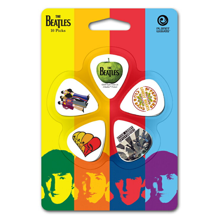 【外装汚れ特価】Planet Waves プラネットウェーブ [1CWH6-10B3] The Beatles Pick Set Heavy ビートルズピックセット／ティアドロップ／ヘビー／5柄各2枚ずつ10枚入り【返品・交換不可】