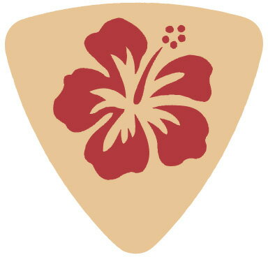 Live Line  Leather Picks for Ukulele ライブライン／ウクレレ用ピックハイビスカス／本革