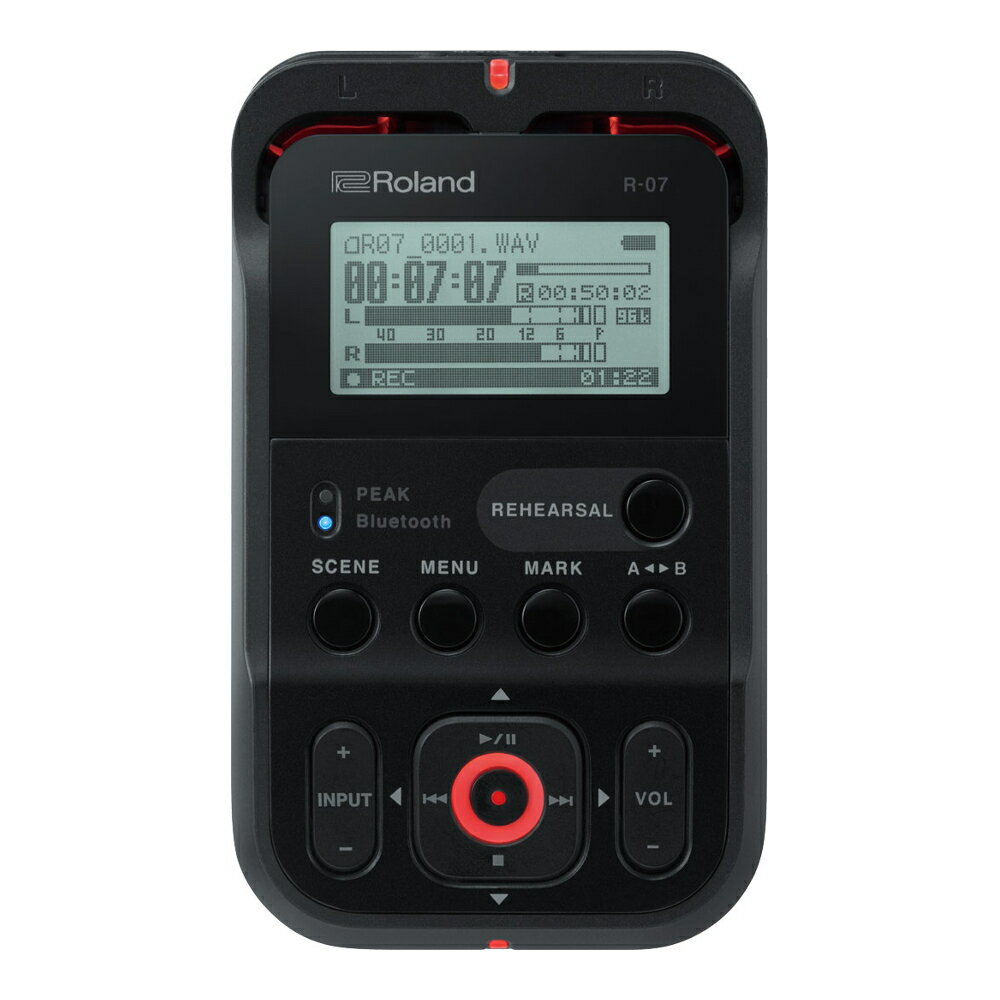 【送料込】Roland R-07 High Resolution Audio Recorder BK（Black）ローランド／ハイレゾ オーディオ レコーダー／ブラック（黒）