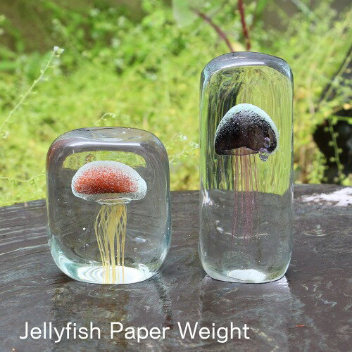 【あす楽】Jellyfish Paper Weight Tall/Square【DETAIL ディテール】インテリア クラゲ ペーパーウェイト ガラス オブジェ ハンドメイド 手作り 水槽 蓄光 置物 玄関 ベッドサイド 寝室 リビング おしゃれ 重石(z)