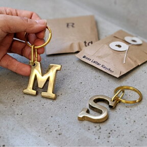 【ネコポス便】ブラスレター キーリング BRASS LETTER KEYRING【トスダイス tossdice】イニシャル キーホルダー カギ 鍵 真鍮 ゴールド 金 ハンドメイド ヴィンテージ