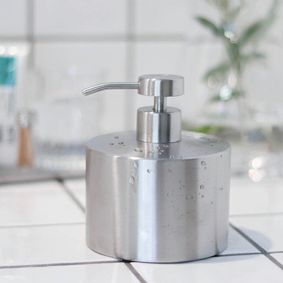 ステンレススチール ソープディスペンサーSTAINLESS STEEL SOAP DISPENSER 液体 おしゃれ ハンドソープ 洗面所 詰め替え かわいい ボトル 手動 容器