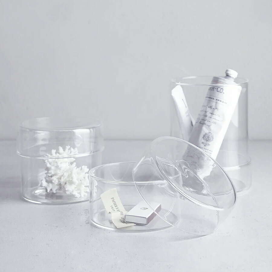 KINTO キントー SCHALE ガラスケース クリア 100×55mm 100×85mm 100×130mm シャーレ 保存容器 小物入れ 収納 耐熱ガラス おしゃれ かわいい 電子レンジ対応 食洗機対応 キャニスター 花器 フラワーベース ガラス 花瓶 理科 実験 理化学用品 耐熱 収納容器 保存瓶(z)