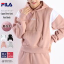 FILA フィラ 公式 クロップドパーカー プルパーカー 裏起毛 スウェット ラグラン 切り替え 配色 パーカー レディース 2024 秋冬 ピンク グレー 黒...
