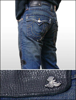 KING BABY & TRUE RELIGION Custom Denim @JOEY-Floral(D.V) トゥルーレリジョン カスタムデニム　シルバー　レザー 【smtb-KD】 【RCP】20P19Dec15