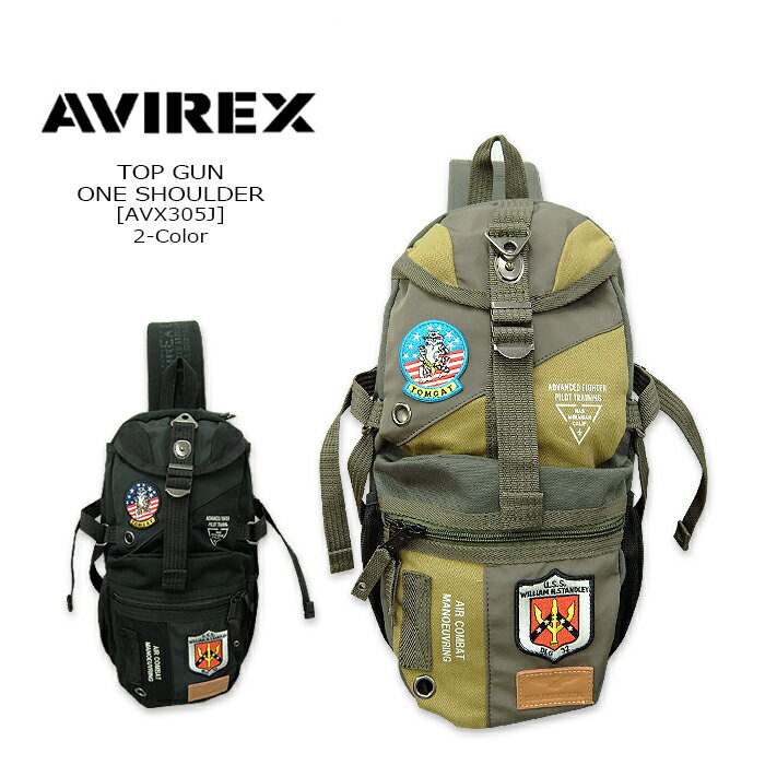 AVIREX(アビレックス) EAGLE SeriesTOP GUN BODY BAG ボディバッグ ワンショルダーバッグ バイカー バイク　撥水加工限定モデル トップガン