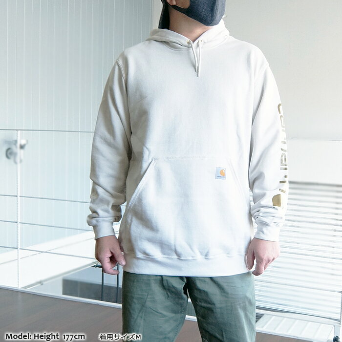 Carhartt(カーハート) SLEEVE LOGO HOODED SWEAT[CRHTTK288] パーカ フードスウェット ロゴ ミリタリー プルオーバー裏起毛 アメカジ【RCP】